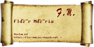 Flór Mária névjegykártya